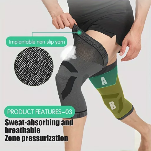 2 db ultravékony, lélegző kompressziós térdtámasz ujj, szürke S méret, 40–60 kg