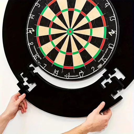 Kompatibilis standard dart táblához, nehézterhelésű EVA hab falvédő snap-rögzítő gyűrűvel