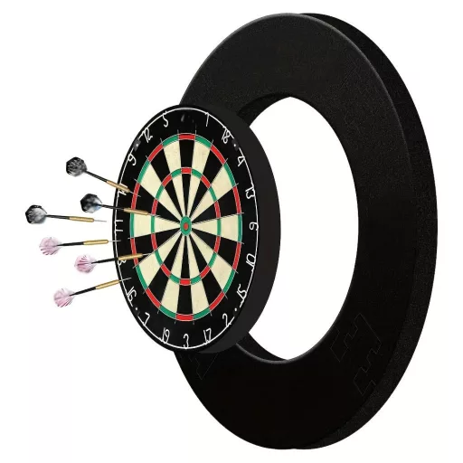 Kompatibilis standard dart táblához, nehézterhelésű EVA hab falvédő snap-rögzítő gyűrűvel