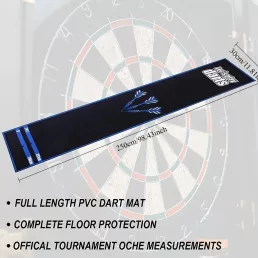   Professzionális darts szőnyeg acélhegyű és puhahegyű dartsokhoz, dobóvonal-jelölésekkel, poliészter szál