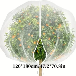   PE gyümölcsfa védőháló 120 × 180 cm, cipzárral és húzózsinórral, madár- és kártevő ellen