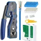   50 db Erős RJ45 krimpelő szett kábelteszterrel, vágóval - Cat5e/Cat5/Cat6 Ethernethez