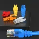   100 db RJ45 Ethernet kábel feszültségmentesítő csizma, PVC, színkódolt, vegyes szín 100 db, vegyes szín
