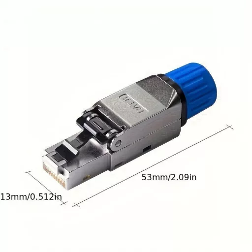 Cat8 eszközmentes RJ45 csatlakozó, árnyékolt Ethernet dugó Cat8/Cat7 kábelekhez, 22–24 AWG, 40 Gbps
