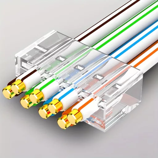 12 db CAT7 árnyékolt RJ45 csatlakozó dugó 8P8C, 8,5 mm védősapkával 12 db CAT7 + 12 db védősapka