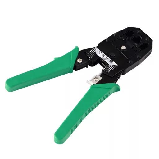 Professzionális RJ45 Cat5/Cat6 hálózati krimpelő fogó 4P/6P/8P, vágó és szálcsupaszító funkcióval