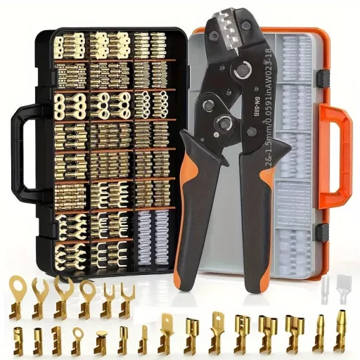 Ratchet SN-58-B krimpelő szett, 0,25–1,5 mm² csatlakozókhoz, 300 hüvely + 300 tekercs, férfi-női kapocs