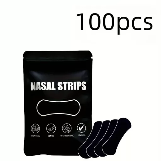 30 db fekete öntapadós orrcsipesz, extra tartós, jobb alvásminőség és légzés, alacsony allergén