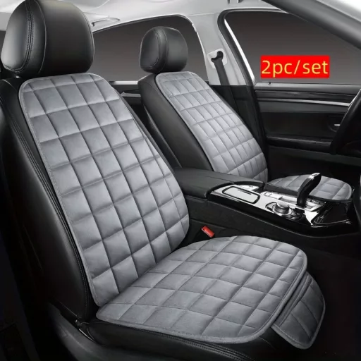 2 darabos autósülés párna szett puha plüss huzattal, tárolózsebekkel és memóriahabbal Fekete