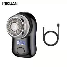   MIGUAN férfi elektromos borotva USB töltéssel, digitális kijelzővel, 3 sebességfokozattal, 3 fejjel Fekete