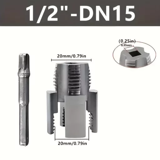 4 db PPR cső menetesző eszköz készlet tömítőszalaggal, DN15 + DN20, PPR és PVC csövekhez