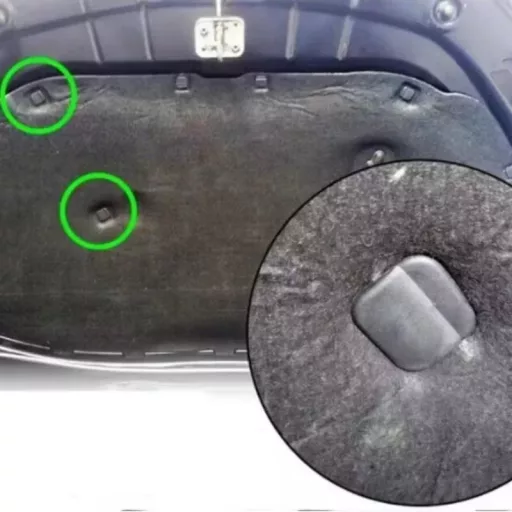 10 db autó motorháztető szigetelés rögzítő csipesz szegecs VW, SEAT, Skoda modellekhez, PVC Fekete, 10 db