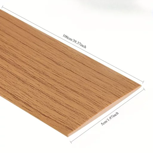 5,1 cm széles öntapadós padlóösszekötő elválasztó csík laminált és vinyl padlóhoz, faerezet mintával Fehér