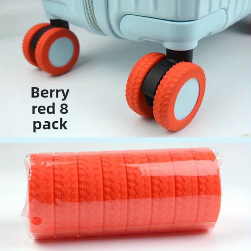 8 db-os bőrönd kerékvédő, ütéselnyelő huzatok, univerzális kerék zajcsökkentő párnák, 5–6 cm-es kerekekhez Fekete