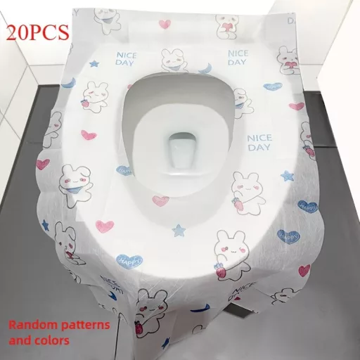 20 db eldobható WC-ülőkevédő, nyuszi mintás