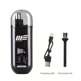   WEEME férfi USB-ről működő fül- és orrszőrnyíró LCD kijelzővel, újratölthető akkumulátorral Fekete