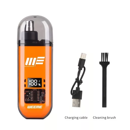 WEEME férfi USB-ről működő fül- és orrszőrnyíró LCD kijelzővel, újratölthető akkumulátorral Fekete