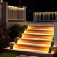 6 db 24 LED-es napelemes lépcsőlámpa Meleg fény