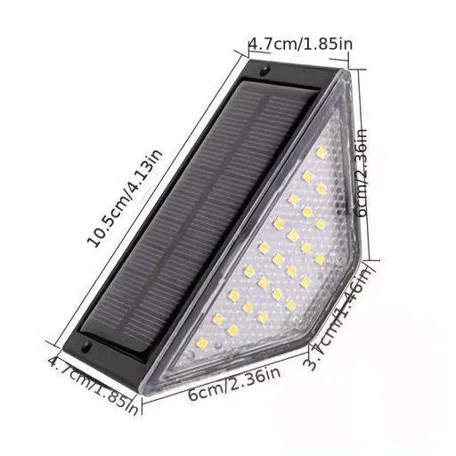 6 db 24 LED-es napelemes lépcsőlámpa Meleg fény