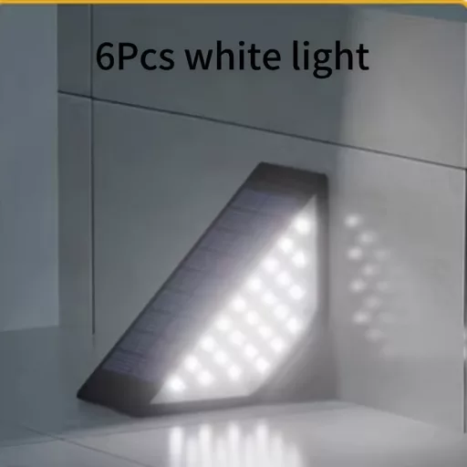 6 db 24 LED-es napelemes lépcsőlámpa Meleg fény