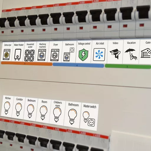 70 db/szett elektromos kapcsoló címke matrica - PVC anyagú otthoni azonosításhoz