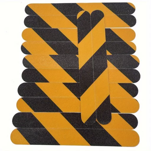 16 db kültéri lépcsőfok csúszásgátló szalag, 4 × 33 cm, beltéri/kültéri lépcsőkhöz, fokokhoz és hajókhoz Fekete