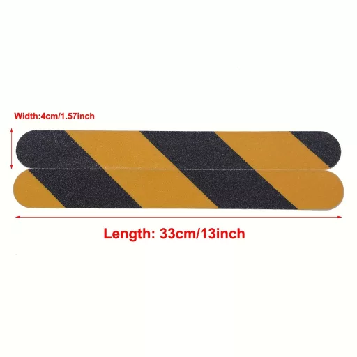 16 db kültéri lépcsőfok csúszásgátló szalag, 4 × 33 cm, beltéri/kültéri lépcsőkhöz, fokokhoz és hajókhoz Fekete