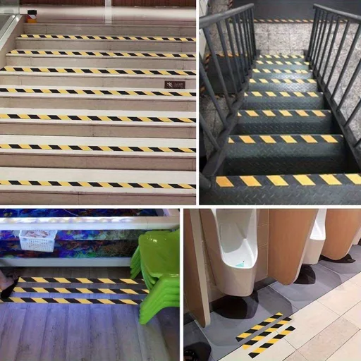 16 db kültéri lépcsőfok csúszásgátló szalag, 4 × 33 cm, beltéri/kültéri lépcsőkhöz, fokokhoz és hajókhoz Fekete