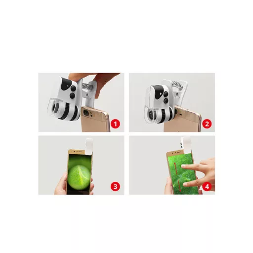 Mini mikroszkóp telefon lencse nagyítás 60x