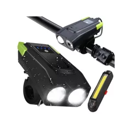   Erős bringalámpa elöl LED hátsó fény mérőóra akkumulátor 2in1