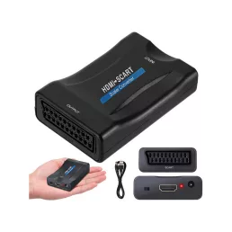   Scart to HDMI  AV Euro Full HD Átalakító - Converter Adapter - 1080p Átvitel - Kompatibilis TV-vel és Monitorral