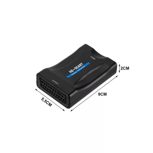Scart to HDMI  AV Euro Full HD Átalakító - Converter Adapter - 1080p Átvitel - Kompatibilis TV-vel és Monitorral