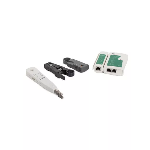 Hálózati teszter készlet LSA crimper RJ45 tokkal