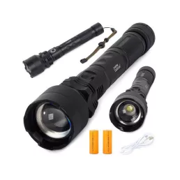   Erős taktikai LED zseblámpa XHP50 zoom USB csatlakozással.