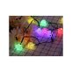   Kerti girland fények 20 LED napelemes többszínű - kerti dekoráció, hangulatfény, terasz világítás