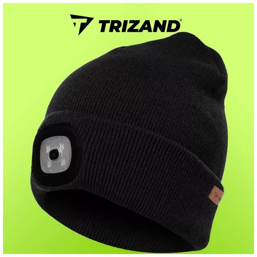 Téli sapka zseblámpával - fekete Trizand 22663