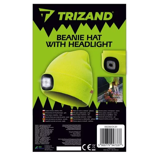 Téli sapka zseblámpával - sárga Trizand 22664