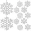 Karácsonyi gömbdíszek - hópelyhek, 12 darab, Ruhhy 22516
