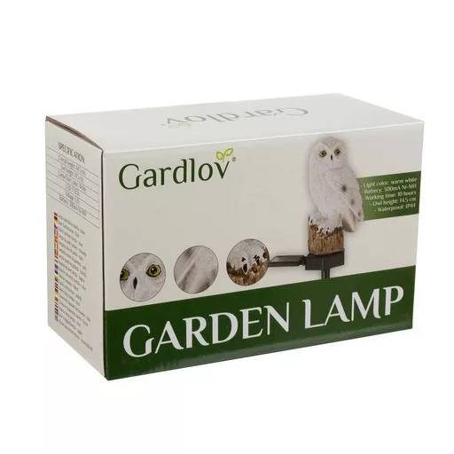 Napelemes kerti lámpa - bagoly Gardlov 23847