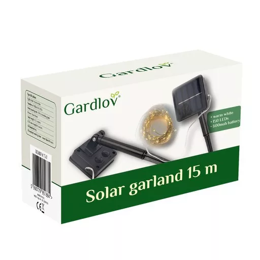Napelemes fényfüzér 15m IP44 Gardlov 24007