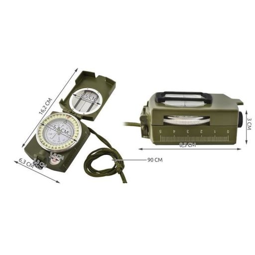 Katonai iránytű, tokkal és akasztóval